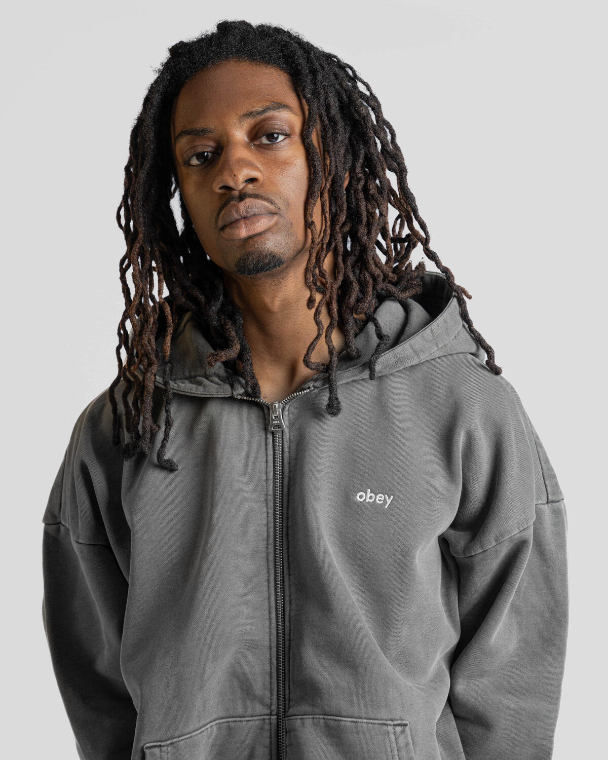 Obey LOWERCASE PIGMENT ZIP HOODY | 112460019-DIB | AFEW STORE